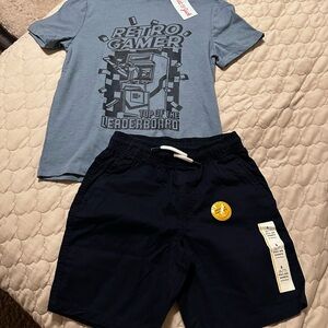 Retro Gamer Blue T-Shirt and Navy Shorts Set